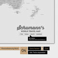 World map in light gray color with personalization as a family logo