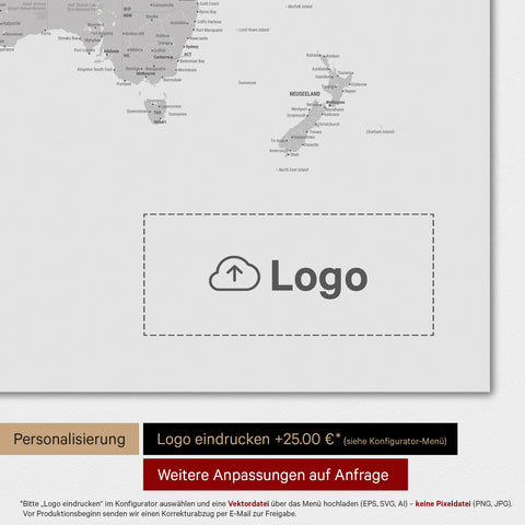 World Map TRAVEL® Design Premium Poster – Coolgray
