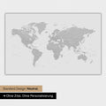 World map in neutral standard design and color Light gray color