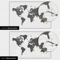 World map in Light Gray color with two-dimensional sea depths