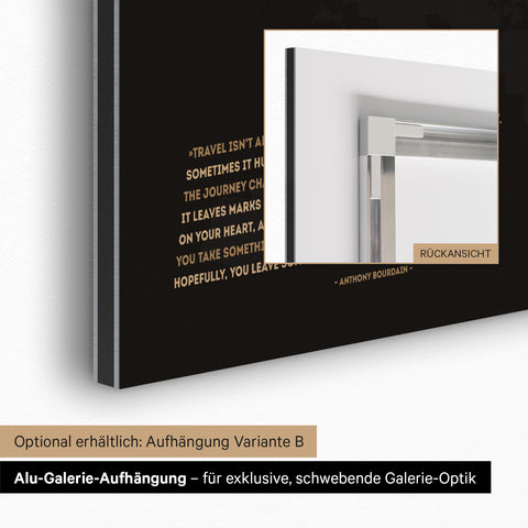 Alu-Galerie-Aufhängung für eine magnetische Weltkarte für eine schwebende Optik