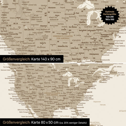 Magnetische wereldkaart TRAVEL® magnetenbord – Desert Sand (Beige)