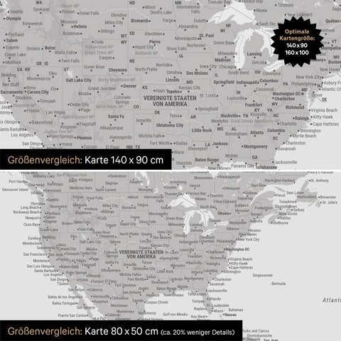 Magnetische wereldkaart TRAVEL® magnetenbord – Coolgray (lichtgrijs)
