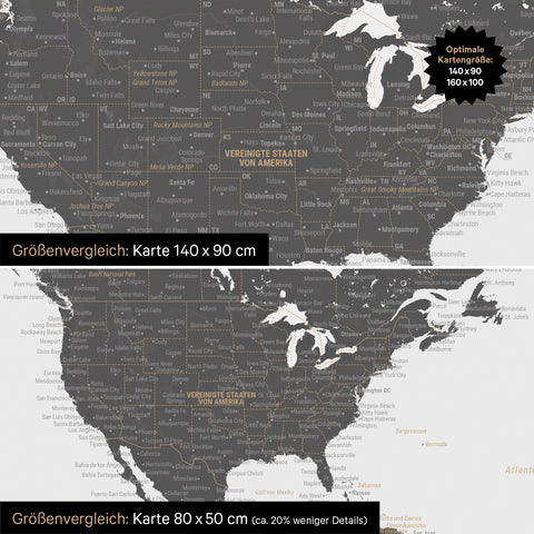 Magnetische wereldkaart TRAVEL® magnetenbord – lichtgrijs (wit grijs)