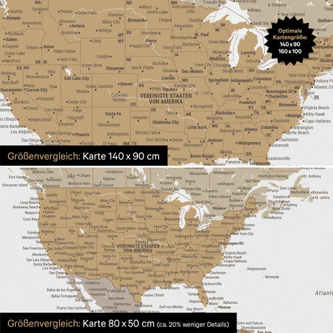 Magnetische wereldkaart TRAVEL® magnetenbord – multicolor beige