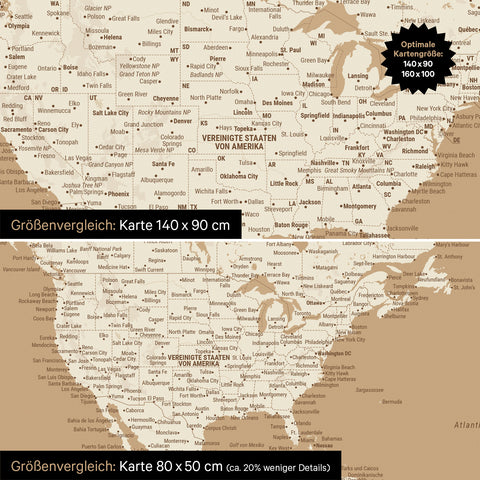 Magnetische wereldkaart TRAVEL® magnetenbord – Treasure Gold