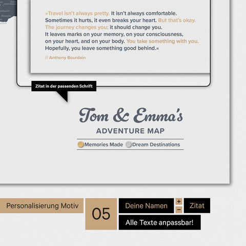 Magnetische wereldkaart TRAVEL® magnetenposter – denim blauw