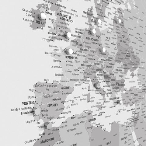 Magnetische wereldkaart TRAVEL® magnetenposter – multicolor grijs