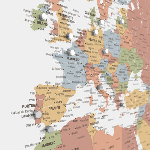 Carte du monde TRAVEL® Poster magnétique – Multicolore Sienna