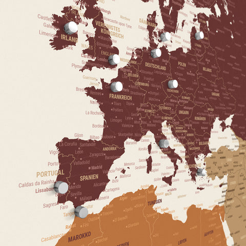 Magnetische wereldkaart TRAVEL® magnetenposter – multicolor levendig