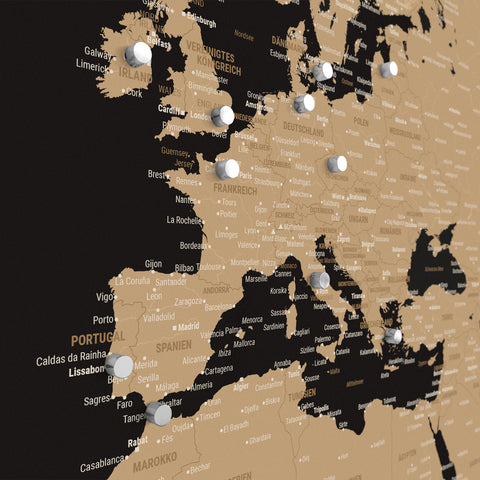 Magnetic TRAVEL® World Map Poster – Sonar Black