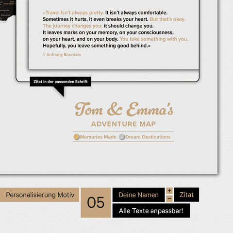 Magnetic TRAVEL® World Map Poster – Light Black