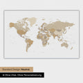Carte du monde en version standard neutre et couleur Couleur Multicolore Beige