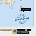 Motif alternatif pour une personnalisation avec ton nom sur une carte du monde en couleur Multicolore Classique