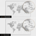 World map in multicolor gray with two-dimensional sea depths