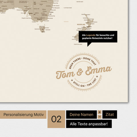 Motif alternatif pour une personnalisation avec ton nom sur une carte du monde en couleur multicolore mate