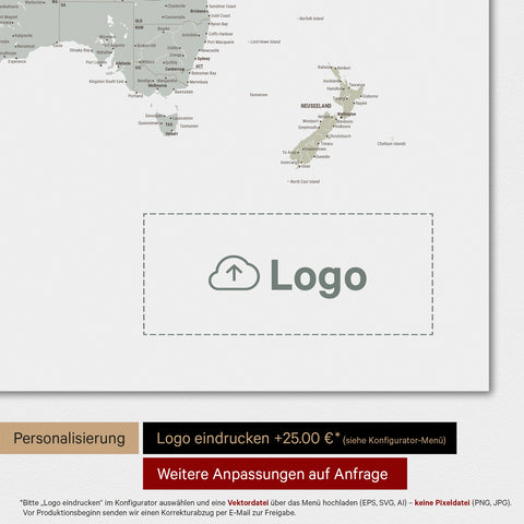 Carte du monde TRAVEL® Tableau magnétique – Multicolore Sage