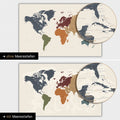 Carte du monde en couleur multicolore vif avec profondeurs marines bidimensionnelles