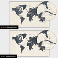 World map in Navy Light color with two-dimensional sea depths