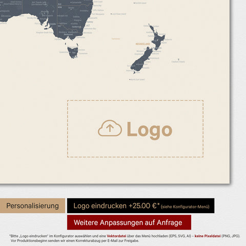 World Map TRAVEL® Design Premium Poster – Navy Light