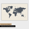 Wereldkaart in neutrale standaarduitvoering en kleur Kleur Navy Light