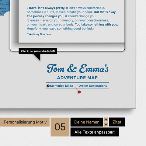 Design Push Pin World Map TRAVEL® (Pinboard) – Ocean Blue