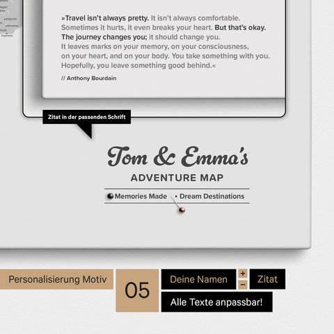 Design wereldkaart TRAVEL® Canvas Prikbord – Multicolor Grijs