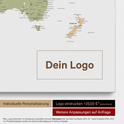 Design Wereldkaart TRAVEL® Canvas Prikbord – Multicolor Sienna