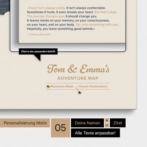 Design Push Pin World Map TRAVEL® (Pinboard) – Navy Light