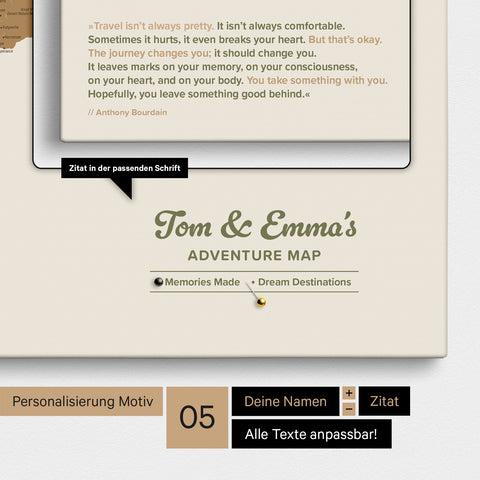 Design Push Pin World Map TRAVEL® (Pinboard) – Olive Green