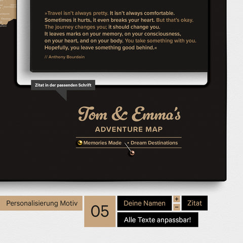 Design Push Pin World Map TRAVEL® (Pinboard) – Sonar Black