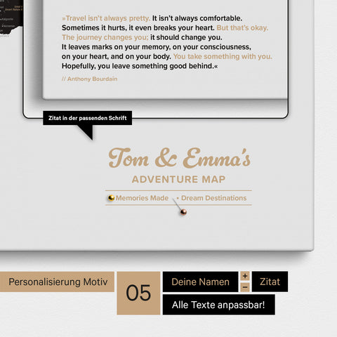 Design Push Pin World Map TRAVEL® (Pinboard) – Light Black