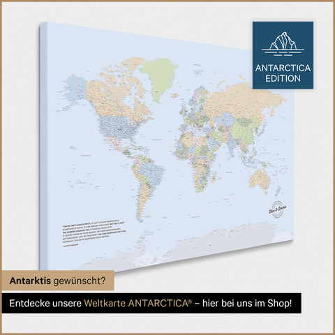 Political Push Pin World Map TRAVEL® (Pinboard) – Multicolor Atlas