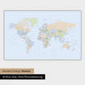Carte politique du monde en version standard neutre et couleur Couleur Multicolore Atlas