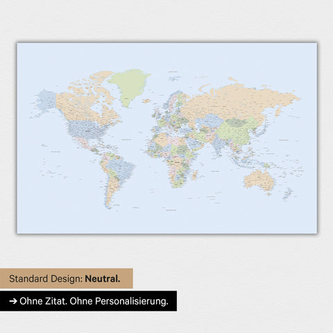 Carte politique du monde en version standard neutre et couleur Couleur Multicolore Atlas