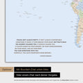Carte politique du monde en couleur multicolore Atlas avec une citation imprimée d'Anthony Bourdain, qui peut être remplacée par une autre citation lors d'une personnalisation