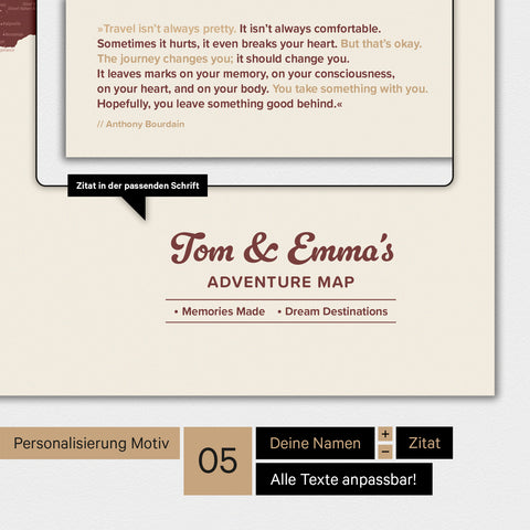 Wereldkaart TRAVEL® Design Premium Poster – Bordeaux Rood