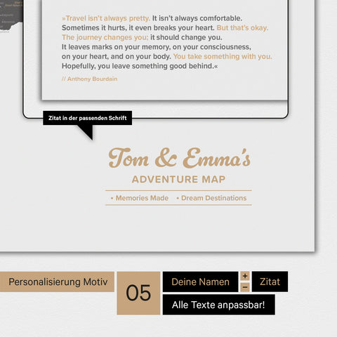 Wereldkaart TRAVEL® Design Premium Poster – Lichtgrijs (Wit Grijs)