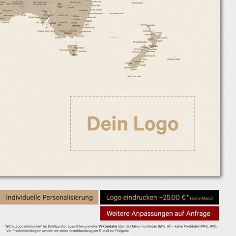 Weltkarte Poster in Multicolor Matt mit eingedrucktem Firmenlogo