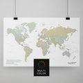 Weltkarte als Poster in Multicolor Sage zum Pinnen und Markieren von Reisezielen kaufen