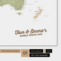 Personalisierte Weltkarte als Poster in Multicolor Sienna mit deinem Namen eingedruckt