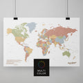 Weltkarte als Poster in Multicolor Sienna zum Pinnen und Markieren von Reisezielen kaufen