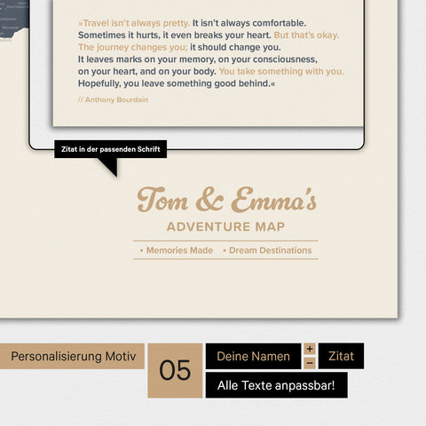 Wereldkaart TRAVEL® Design Premium Poster – Navy Light