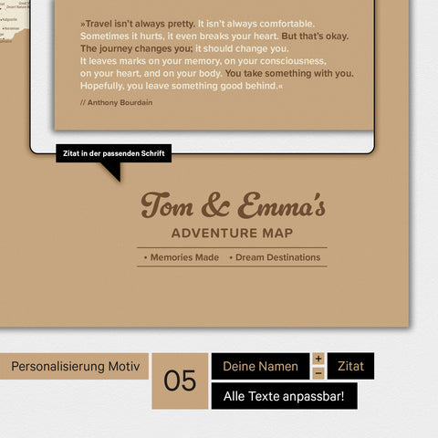 Wereldkaart TRAVEL® Design Premium Poster – Treasure Gold