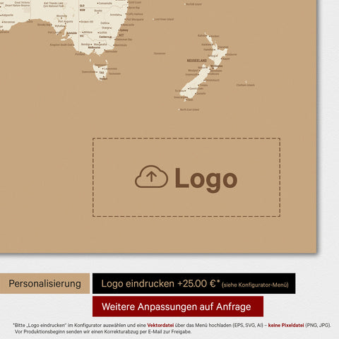 Magnetic TRAVEL® World Map Poster – Treasure Gold