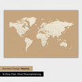 World map in neutral standard design and color Treasure Gold color