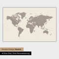 Carte du monde en version standard neutre et couleur Couleur Warmgray (brun-gris)